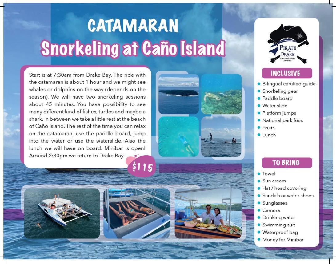 Pirate Drake Beach Hostel & Tour Company Drake Bay Bagian luar foto